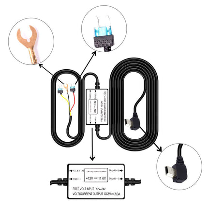 AZDome Kit cablato Mini USB a 3 fili