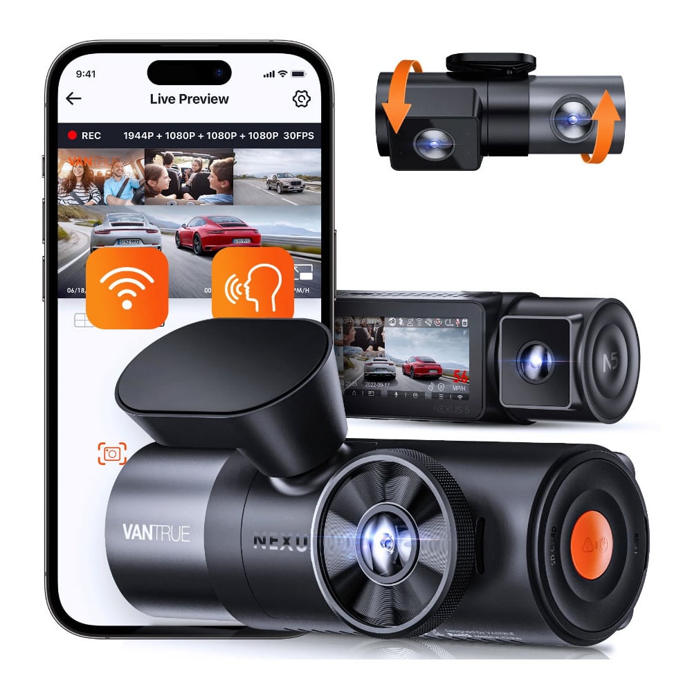 Vantrue N5 2K QuadHD 4CH Wifi GPS 360 gradi dashcam