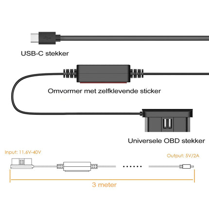 Vantrue VP04 OBD kit cablato USB-C